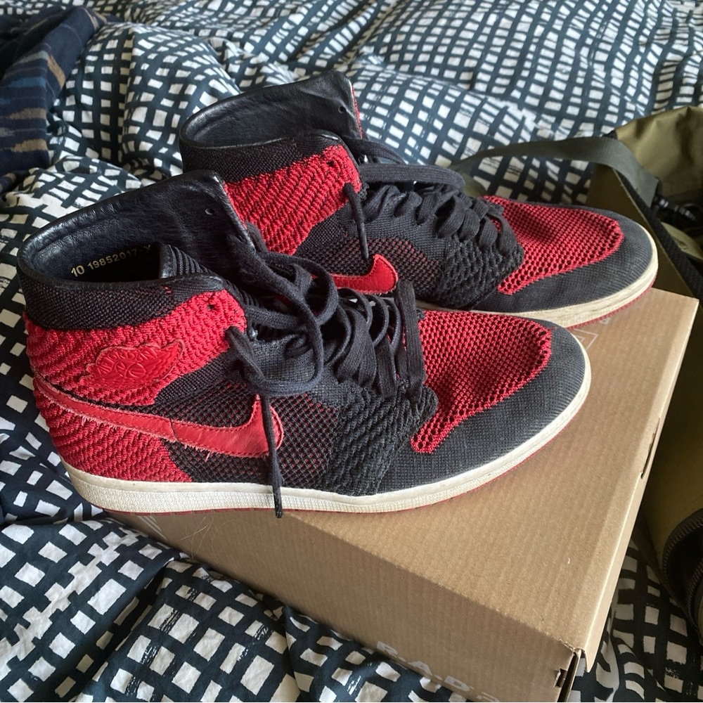 Size 10 - Air Jordan 1 Retro OG Flyknit High Bred